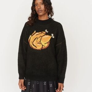 Lazy Oaf Black Roast Turkey Jumper Sweater Size Small NWT New
